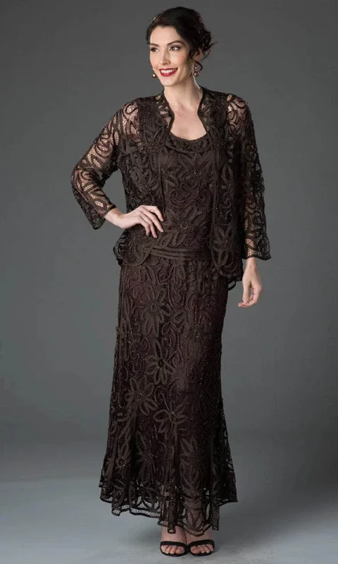 Asymmetric - hem wedding guest dresses in metallic huesSoulmates D9122 - Flower Lace Crochet Three Pieces Evening Gown Asymmetric - hem wedding guest dresses in metallic huesSoulmates D9122 - Flower Lace Crochet Three Pieces Evening Gown