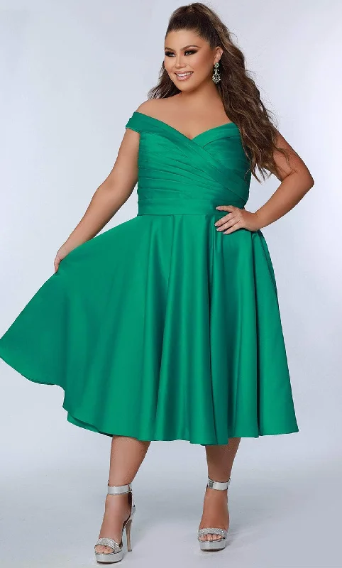 Cotton wedding guest dresses with smocked details for a casual weddingSydney's Closet CE2301 - Off Shoulder A-Line Cocktail Dress Cotton wedding guest dresses with smocked details for a casual weddingSydney's Closet CE2301 - Off Shoulder A-Line Cocktail Dress