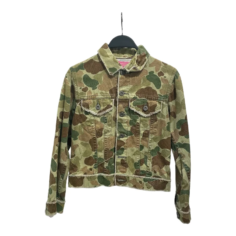 Hooded women's puffer coats in neon colors for high - visibility sportsJUNYA WATANABE COMME des GARCONS///Jacket/S/All Over Print/Cotton/GRN//W [Designers] Design/