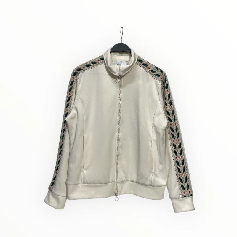 Women's knee - length wool blend coats with a fur collar for added warmthCASABLANCA/Jacket/L/Polyester/CRM/ Women's knee - length wool blend coats with a fur collar for added warmthCASABLANCA/Jacket/L/Polyester/CRM/