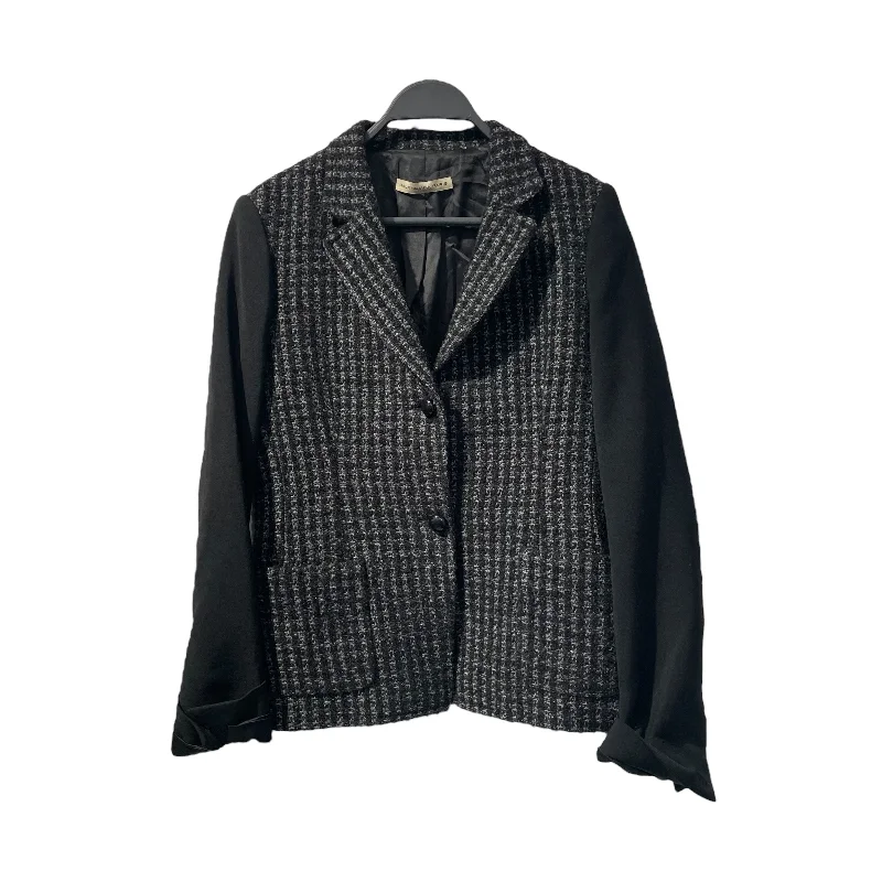 Women's knee - length wool blend coats with a fur collar for added warmthBALENCIAGA/Tailored Jkt/40/Monogram/Cotton/BLK/ Women's knee - length wool blend coats with a fur collar for added warmthBALENCIAGA/Tailored Jkt/40/Monogram/Cotton/BLK/