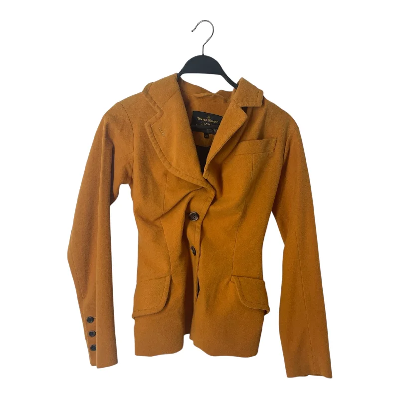 Women's long - sleeve wool coats in a houndstooth pattern for a classic charmVivienne Westwood/Tailored Jkt/38/Cotton/GLD/ Women's long - sleeve wool coats in a houndstooth pattern for a classic charmVivienne Westwood/Tailored Jkt/38/Cotton/GLD/