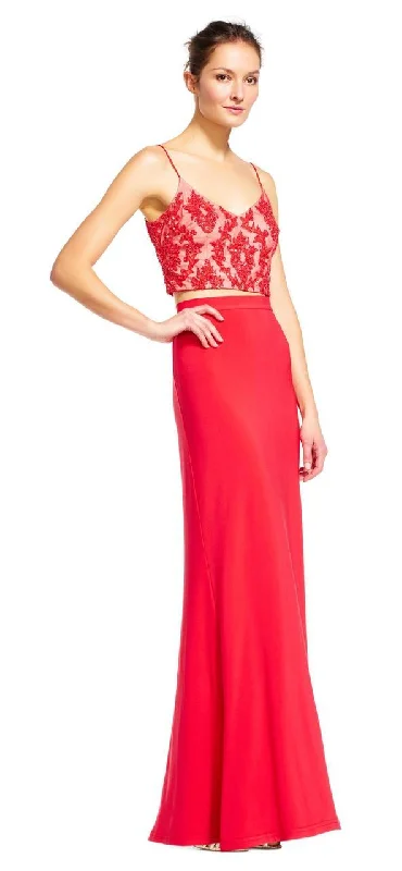 Formal dresses with high - low hems and floral embroidery for a unique prom styleAdrianna Papell - AP1E201024 Two-Piece Beaded Sheath Gown Formal dresses with high - low hems and floral embroidery for a unique prom styleAdrianna Papell - AP1E201024 Two-Piece Beaded Sheath Gown