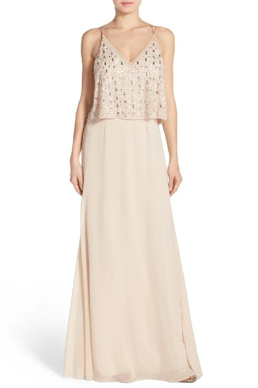 Prom dresses with cold - shoulder ruffled sleeves and floral prints for a romantic and fashionable styleAidan Mattox - Embellished V-Neck Dress 54469340 Prom dresses with cold - shoulder ruffled sleeves and floral prints for a romantic and fashionable styleAidan Mattox - Embellished V-Neck Dress 54469340