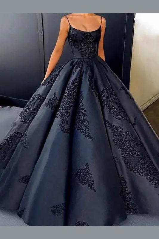 Party dresses with a denim material for a casual yet stylish lookBall Gown Black Long Prom Dress Evening Dress With Appliques PG735 Party dresses with a denim material for a casual yet stylish lookBall Gown Black Long Prom Dress Evening Dress With Appliques PG735