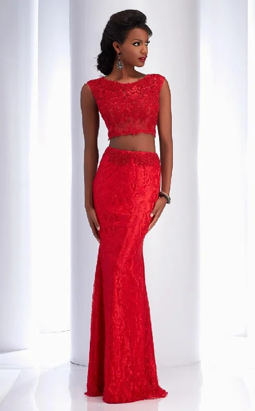 Formal dresses with button - front designs and tulle skirts for a charming prom styleClarisse - 2716 Two-Piece Jeweled Applique Gown Formal dresses with button - front designs and tulle skirts for a charming prom styleClarisse - 2716 Two-Piece Jeweled Applique Gown