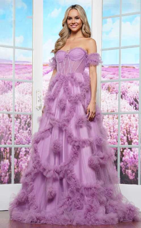 Prom dresses with keyhole backs and rhinestone - studded straps for a flirty lookColors Dress 3488 Dress