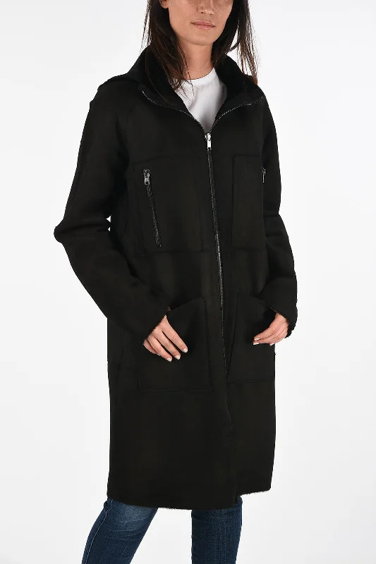 Women's pea coats with brass buttons for a nautical - inspired styleDiesel BLACK GOLD Leather LISTY-A Coat Women's pea coats with brass buttons for a nautical - inspired styleDiesel BLACK GOLD Leather LISTY-A Coat