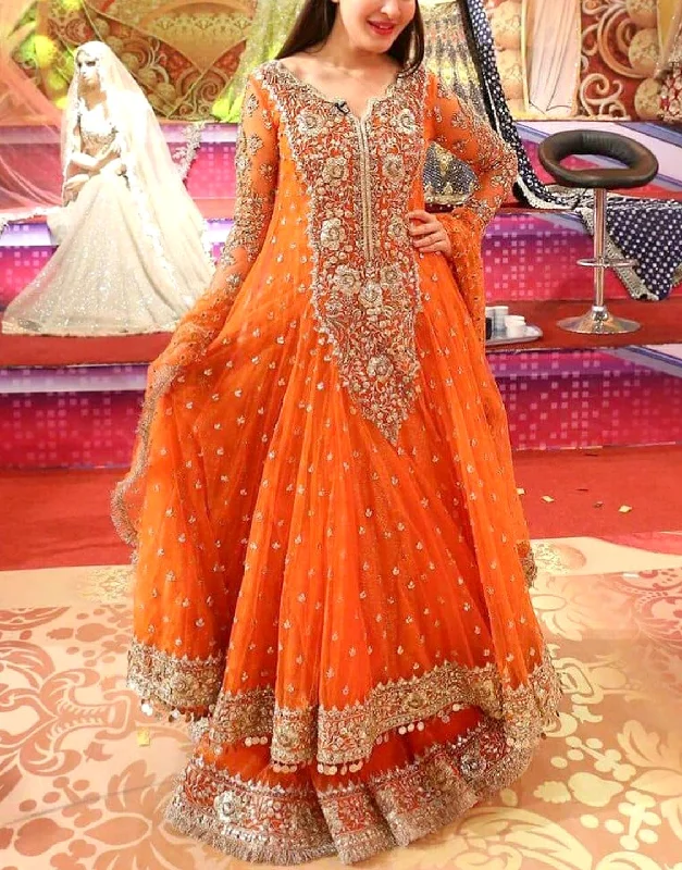 Party dresses with a ruched fabric for a textured and flattering effectVibrant Embroidered Chiffon Orange Maxi Dress (DZ10329) Party dresses with a ruched fabric for a textured and flattering effectVibrant Embroidered Chiffon Orange Maxi Dress (DZ10329)