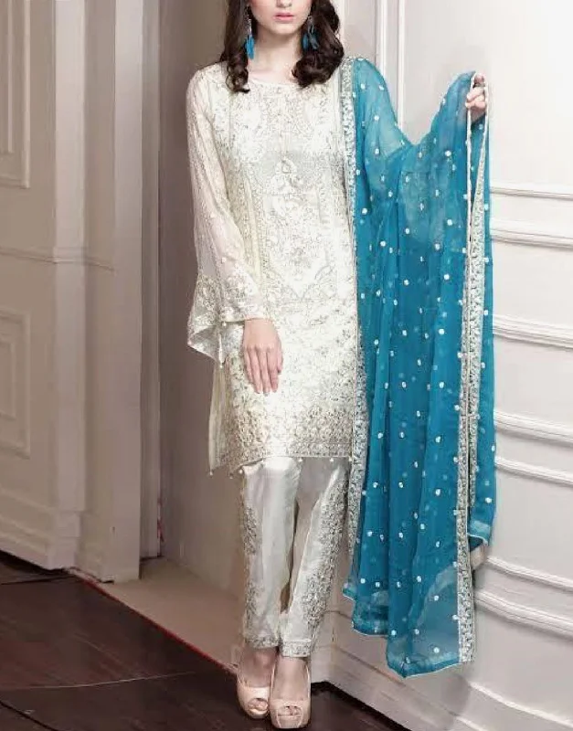 Heavy Embroidered Chiffon Wedding Dress (DZ13246)