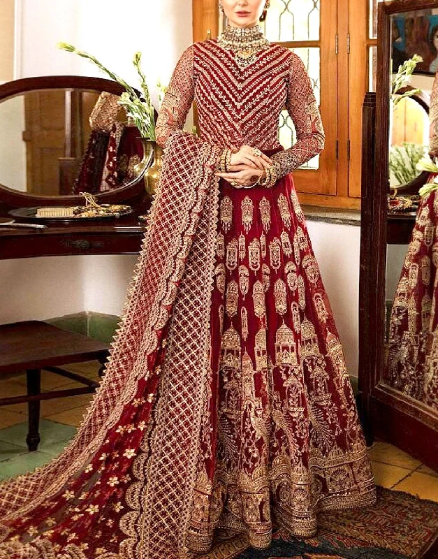 Party dresses with a one - shoulder design for a modern and unique lookHeavy Embroidered Net Bridal Maxi Dress with Emb. Net Dupatta (DZ17603) Party dresses with a one - shoulder design for a modern and unique lookHeavy Embroidered Net Bridal Maxi Dress with Emb. Net Dupatta (DZ17603)