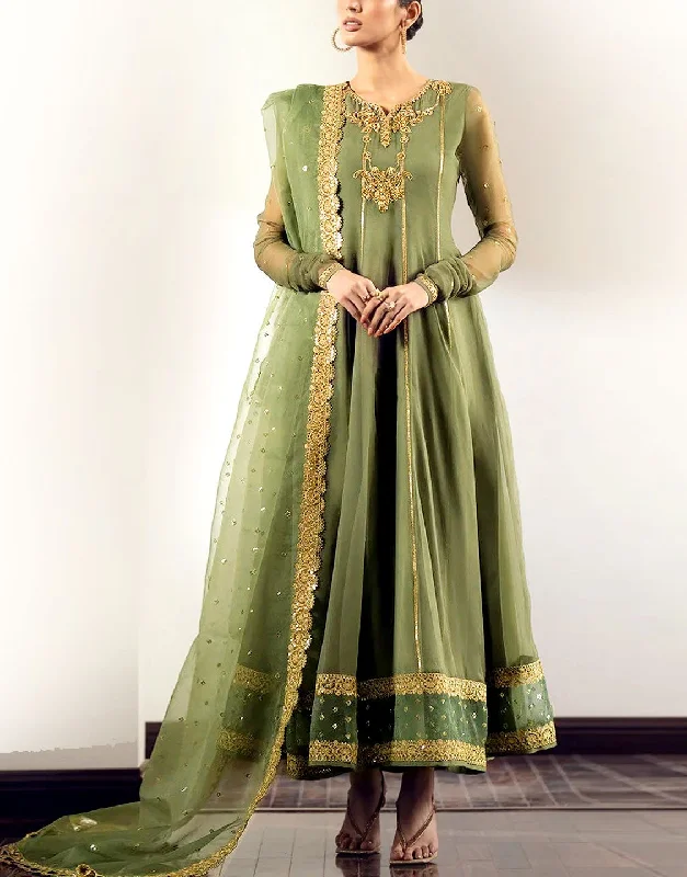 Fairy - themed party dresses with wings and glitter for a magical lookHandwork Embroidered Organza Party Wear Frock with Silk Trouser (DZ17669) Fairy - themed party dresses with wings and glitter for a magical lookHandwork Embroidered Organza Party Wear Frock with Silk Trouser (DZ17669)