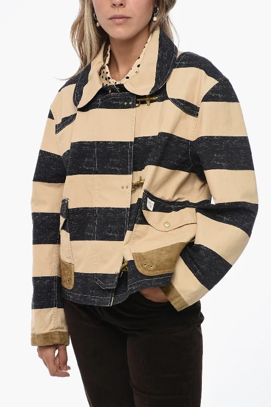Belted women's cashmere coats in soft pastels for a luxurious feelFay Canvas Striped Jacket with Hooks Belted women's cashmere coats in soft pastels for a luxurious feelFay Canvas Striped Jacket with Hooks