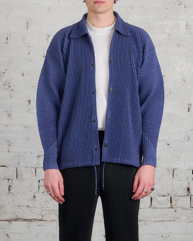Embroidered women's cotton coats in a bohemian pattern for a unique designIssey Miyake Homme Plisse Pleats Feb Coach Jacket Blue Char