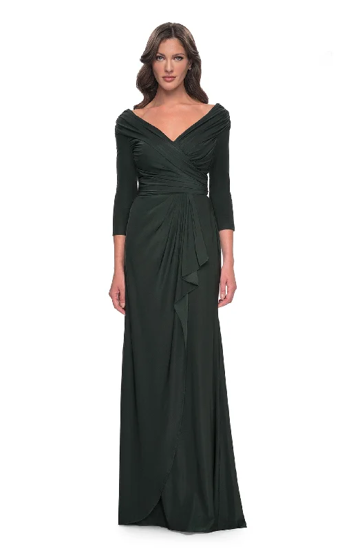 Formal dresses with wrap - around styles and beaded belts for a customized fitLa Femme 30845 Dress Formal dresses with wrap - around styles and beaded belts for a customized fitLa Femme 30845 Dress
