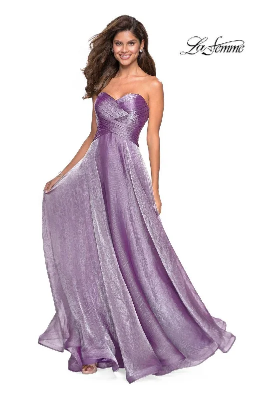 Long - length party dresses with a high - low hem for a trendy styleLa Femme Dress 27515 Long - length party dresses with a high - low hem for a trendy styleLa Femme Dress 27515