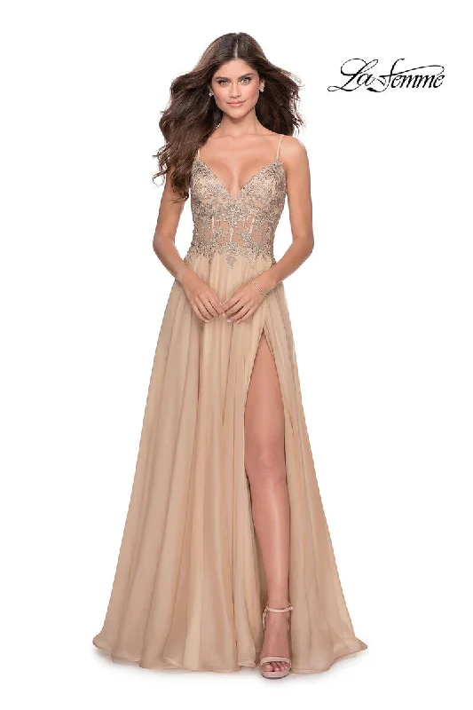 Sleeveless party dresses made of silk for a luxurious feel​La Femme Dress 28543