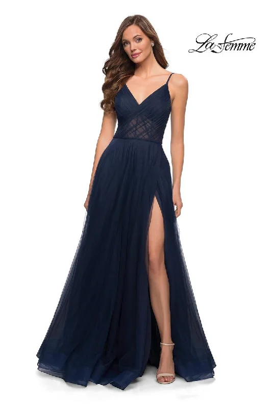 Party dresses with a polka - dot pattern for a classic and playful styleLa Femme Dress 29076 Party dresses with a polka - dot pattern for a classic and playful styleLa Femme Dress 29076