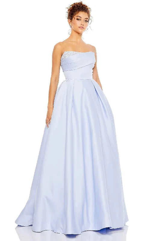 Tea - length formal dresses with lace trim for a semi - formal promMac Duggal 20457 - Strapless Semi-Ballgown Dress Tea - length formal dresses with lace trim for a semi - formal promMac Duggal 20457 - Strapless Semi-Ballgown Dress