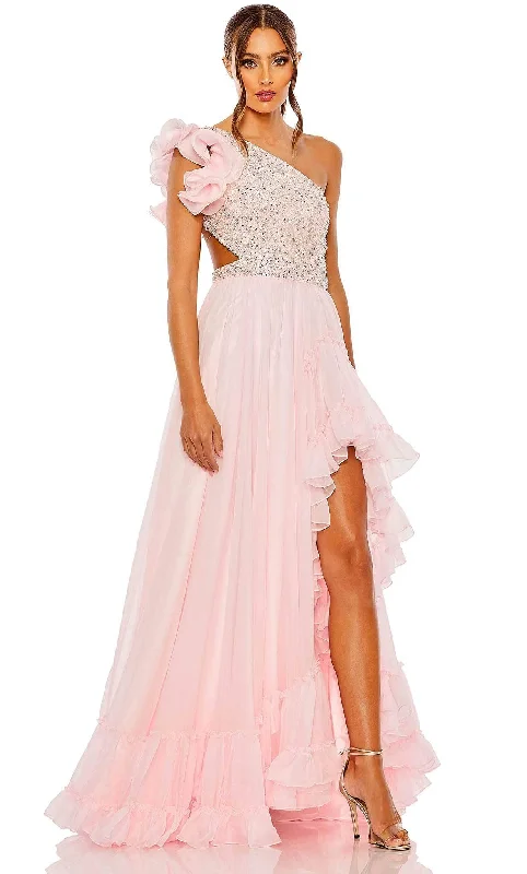 Prom dresses with cold - shoulder cutouts and satin bows for a trendy lookMac Duggal 68480 - Flowy Sequined Top A-line Gown Prom dresses with cold - shoulder cutouts and satin bows for a trendy lookMac Duggal 68480 - Flowy Sequined Top A-line Gown