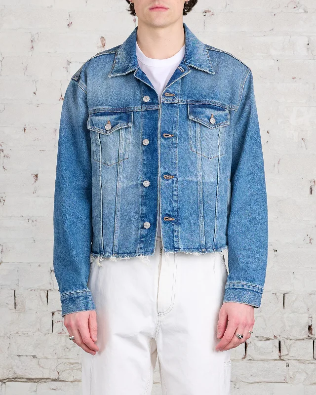 Water - resistant women's trench coats with adjustable cuffs for rainy daysMM6 Maison Margiela Denim Cropped Jacket Light Blue Water - resistant women's trench coats with adjustable cuffs for rainy daysMM6 Maison Margiela Denim Cropped Jacket Light Blue