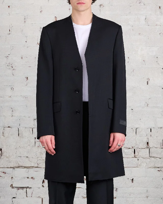 Women's pea coats with brass buttons for a nautical - inspired styleMM6 Maison Margiela Raw Edge Jacket Black Women's pea coats with brass buttons for a nautical - inspired styleMM6 Maison Margiela Raw Edge Jacket Black