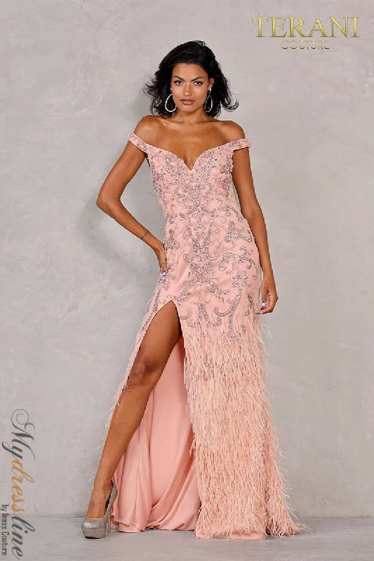 Prom dresses with metallic - colored fabrics and beaded embroidery for a glamorous promTerani Couture 2021GL3138 Prom dresses with metallic - colored fabrics and beaded embroidery for a glamorous promTerani Couture 2021GL3138
