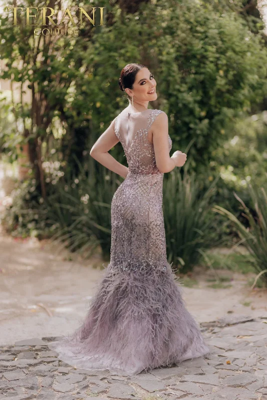 Sheath formal dresses with metallic thread detailing for a modern promTerani Couture 2021GL3577 Sheath formal dresses with metallic thread detailing for a modern promTerani Couture 2021GL3577