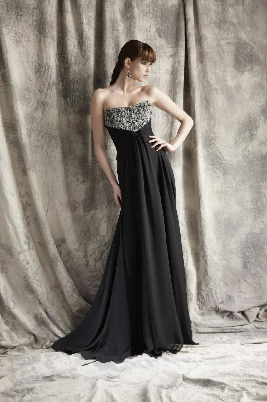 Prom dresses with tiered lace skirts and off - the - shoulder necklines for a feminine and elegant formal affairTheia - Strapless Sequined Long Gown 881301 Prom dresses with tiered lace skirts and off - the - shoulder necklines for a feminine and elegant formal affairTheia - Strapless Sequined Long Gown 881301