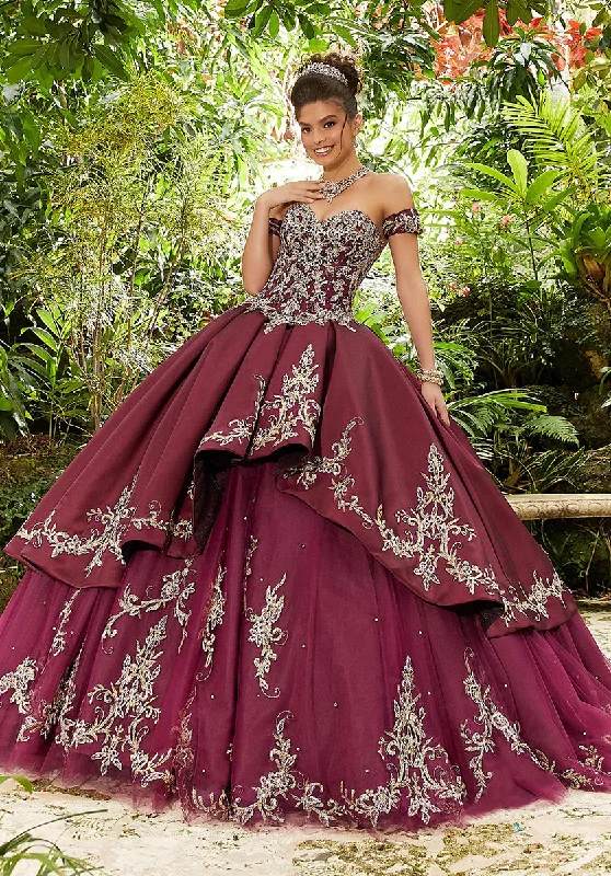 Party dresses with a criss - cross back design for a stylish detailVizcaya by Morilee Tiered Quince Dress 89241 Party dresses with a criss - cross back design for a stylish detailVizcaya by Morilee Tiered Quince Dress 89241