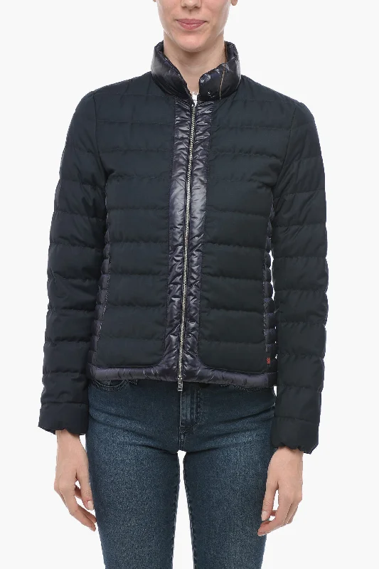 Petite women's wool blend coats with a tailored fit for a flattering silhouetteWoolrich LUXE PACK Nylon and Fabric Quilted Down Jacket with Front Zi