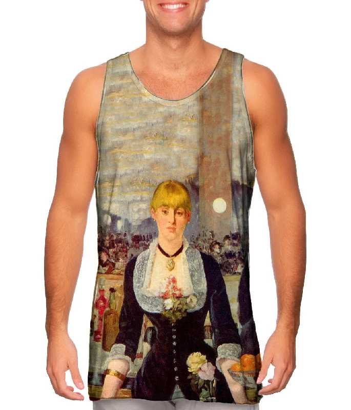 Plus Size Women's Side - Slit Tank Tops in Metallic ShadesEdouard Manet -"Le Bar de Folies-Bergere" (1866) Plus Size Women's Side - Slit Tank Tops in Metallic ShadesEdouard Manet -"Le Bar de Folies-Bergere" (1866)