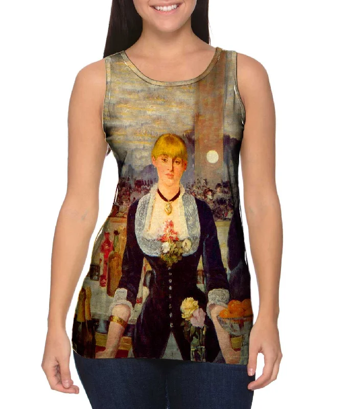 Halter Neck Women's Modal Blend Tank Tops for ComfortEdouard Manet -"Le Bar de Folies-Bergere" (1866) Halter Neck Women's Modal Blend Tank Tops for ComfortEdouard Manet -"Le Bar de Folies-Bergere" (1866)