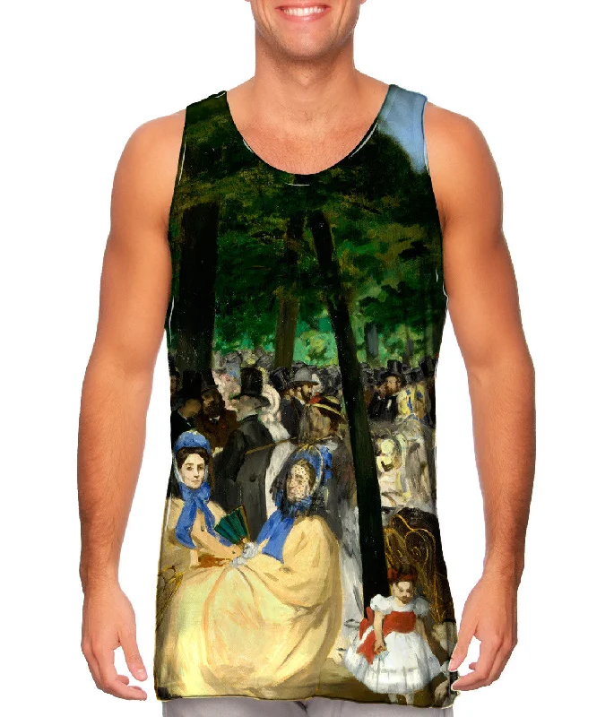 Women's Cropped Tank Tops with Vintage Band LogosEdouard Manet -"Musica en las Tullerias" (1862) Women's Cropped Tank Tops with Vintage Band LogosEdouard Manet -"Musica en las Tullerias" (1862)