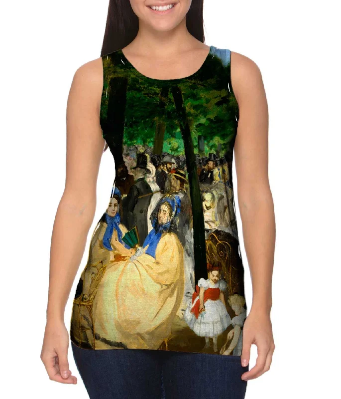 Crew Neck Women's Sustainable Tank Tops Made from Recycled MaterialsEdouard Manet -"Musica en las Tullerias" (1862) Crew Neck Women's Sustainable Tank Tops Made from Recycled MaterialsEdouard Manet -"Musica en las Tullerias" (1862)