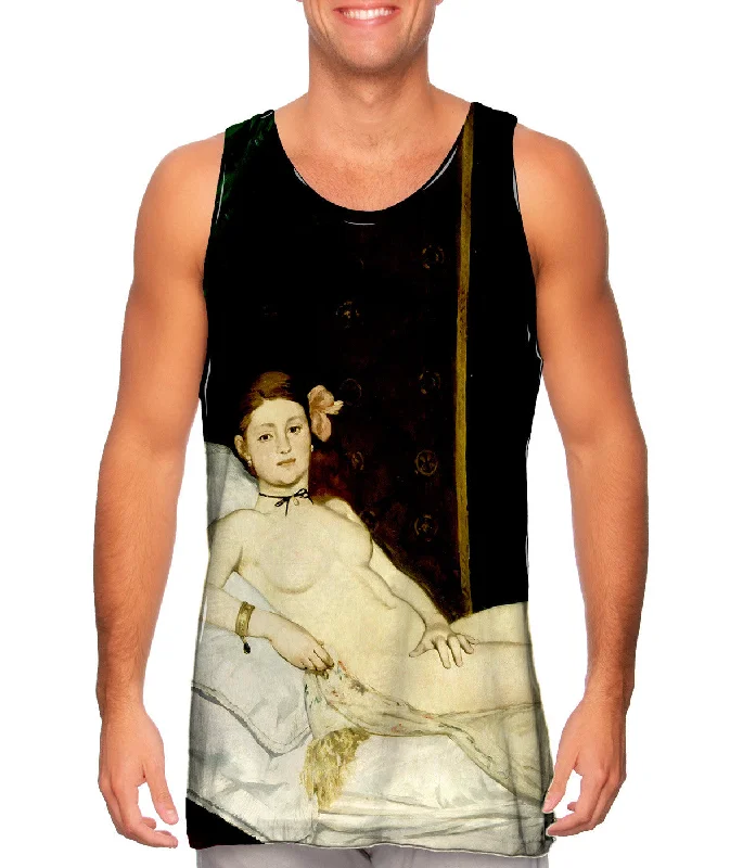 Plus Size Women's Embroidered Tank Tops in Boho StylesEdouard Manet -"Olympia" (1863) Plus Size Women's Embroidered Tank Tops in Boho StylesEdouard Manet -"Olympia" (1863)