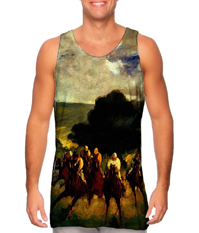 Women's Button - Down Tank Tops in Striped PatternsEdouard Manet -"Races at Longchamp" (1864) Women's Button - Down Tank Tops in Striped PatternsEdouard Manet -"Races at Longchamp" (1864)