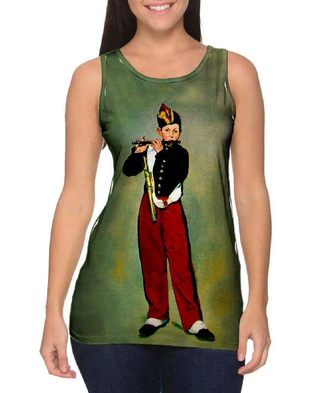One - Shoulder Women's Rayon Blend Tank Tops for a Flowy LookEdouard Manet -"Young Flautist" (1866) One - Shoulder Women's Rayon Blend Tank Tops for a Flowy LookEdouard Manet -"Young Flautist" (1866)
