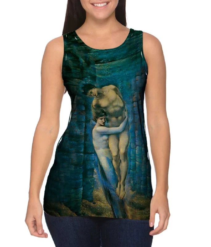 Women's Sleeveless Ribbed Tank Tops for a Trendy LookEdward Burne Jones - "Mermaid Hugging Man" Women's Sleeveless Ribbed Tank Tops for a Trendy LookEdward Burne Jones - "Mermaid Hugging Man"