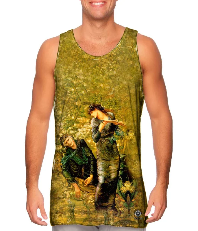 Scoop Neck Women's Linen Blend Tank Tops for SummerEdward Burne-Jones - "The Beguiling Of Merlin" Scoop Neck Women's Linen Blend Tank Tops for SummerEdward Burne-Jones - "The Beguiling Of Merlin"