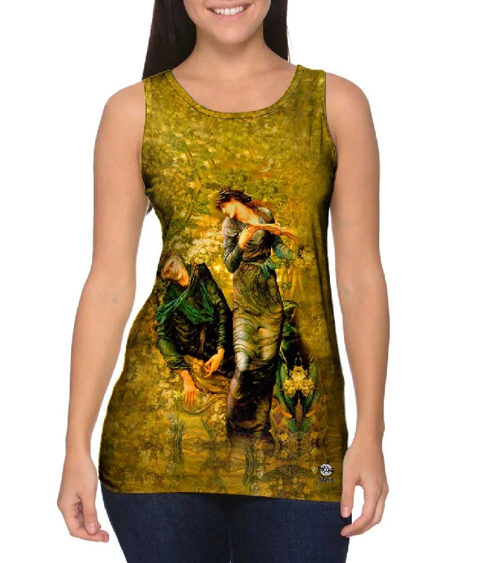 Women's Spaghetti Strap Tank Tops with Geometric PatternsEdward Burne-Jones - "The Beguiling Of Merlin" Women's Spaghetti Strap Tank Tops with Geometric PatternsEdward Burne-Jones - "The Beguiling Of Merlin"