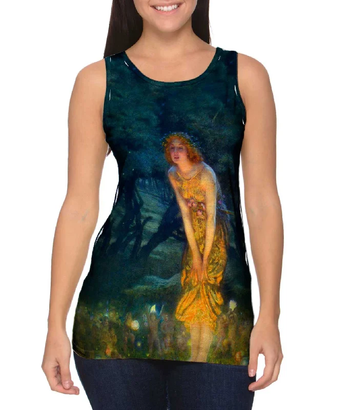 Crew Neck Women's Sustainable Tank Tops Made from Recycled MaterialsEdward Robert Hughes - "Midsummer Eve" Crew Neck Women's Sustainable Tank Tops Made from Recycled MaterialsEdward Robert Hughes - "Midsummer Eve"