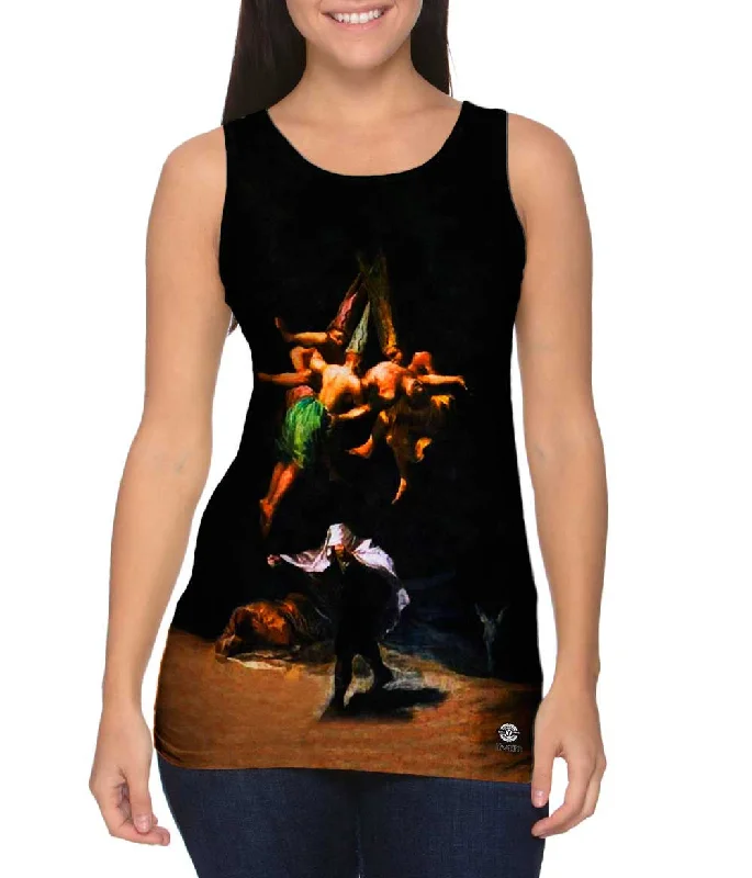 Plus Size Women's Side - Slit Tank Tops in Metallic ShadesEgon Schiele - "Witches in the Air" (1797) Plus Size Women's Side - Slit Tank Tops in Metallic ShadesEgon Schiele - "Witches in the Air" (1797)