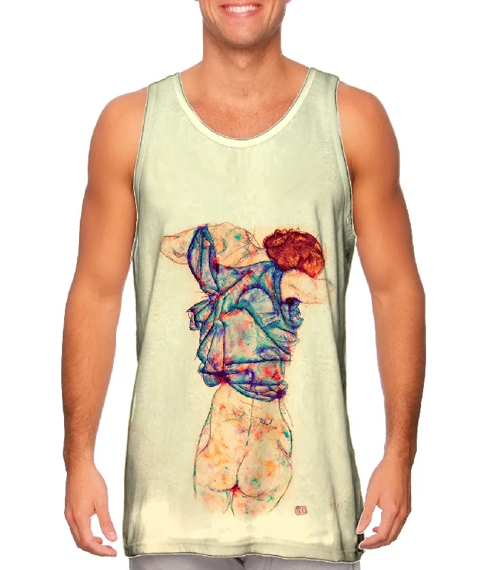Women's Cropped Tank Tops with Vintage Band LogosEgon Schiele - "Woman Undressing" (1914) Women's Cropped Tank Tops with Vintage Band LogosEgon Schiele - "Woman Undressing" (1914)