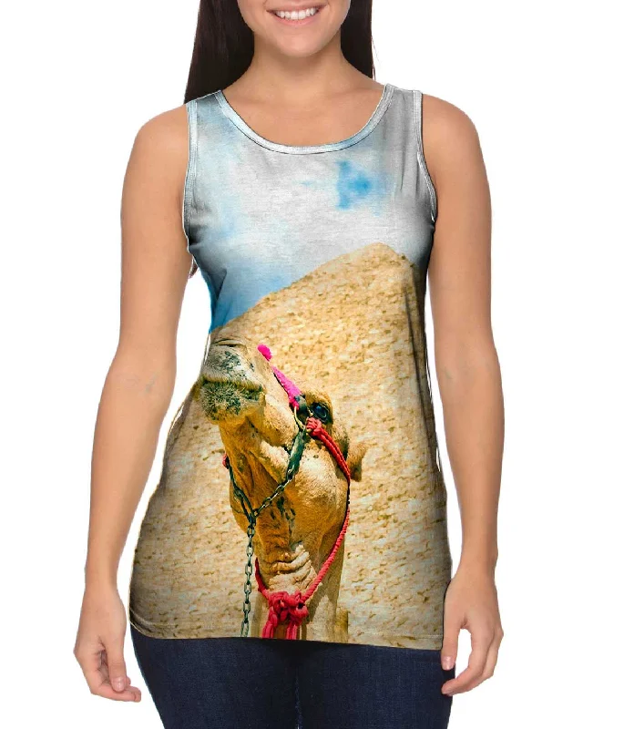 Mock Neck Women's Performance Tank Tops for CyclingEgypt Camel