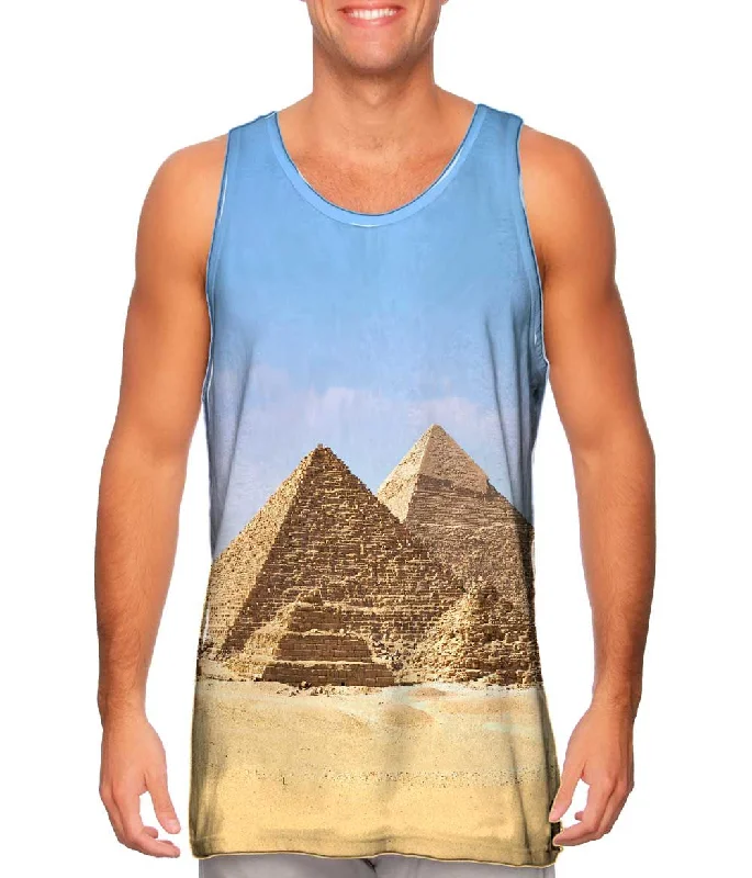 Plus Size Women's Puff - Sleeve Tank Tops in Pastel HuesEgypt Gizah Pyramids