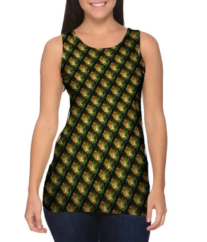 Plus Size Women's Glitter - Trimmed Tank Tops for Party NightsEgypt Plate