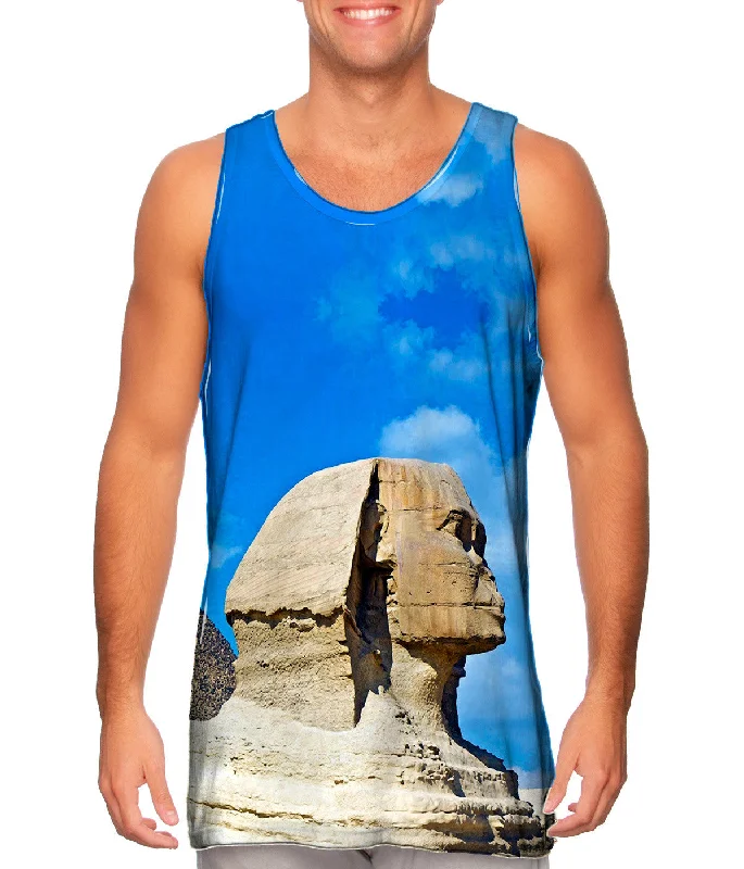 Plus Size Women's Ruffled Hem Tank Tops with Floral PrintsEgypt Sphynx