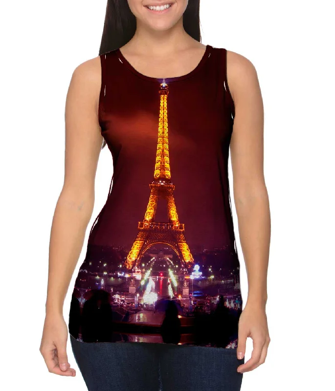 Women's Button - Down Tank Tops in Striped PatternsEiffel Centered