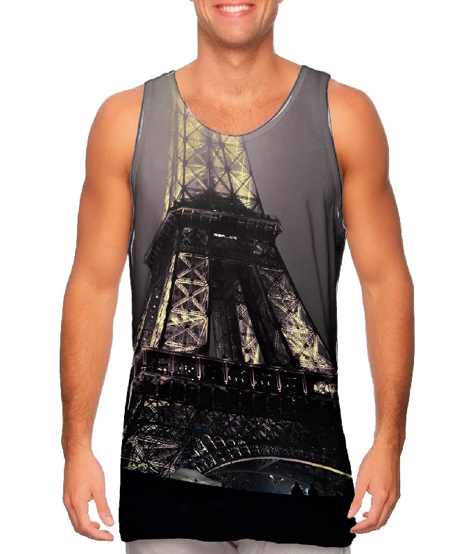 Plus Size Women's Glitter - Trimmed Tank Tops for Party NightsEiffel Tower At Night